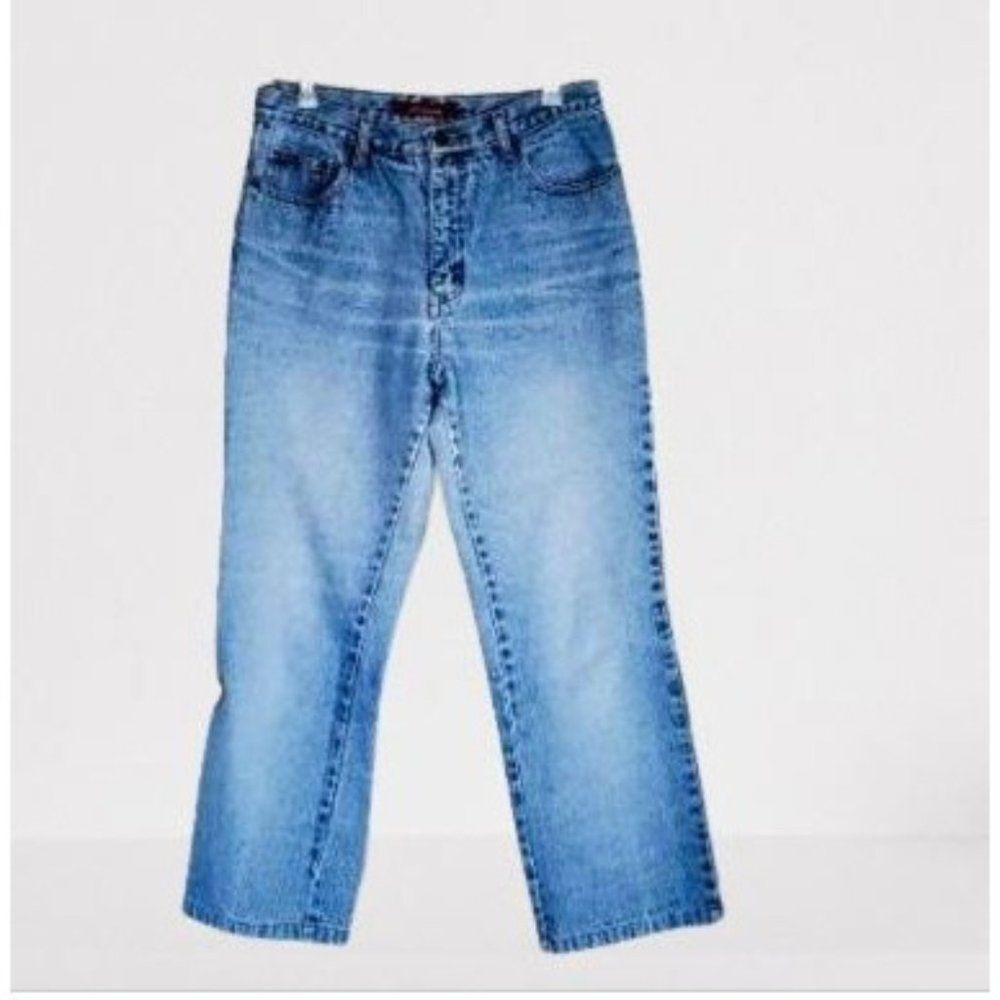 Vintage Bill Blass Womens Pants Blue M Brittany 90s Y2K Straight Leg Jeans 8